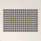 Gingham Plaid Check Pattern in Brown and Blue Welcome Mat Gallery Image 1