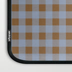 Gingham Plaid Check Pattern in Brown and Blue Laptop Sleeve Gallery Image 3