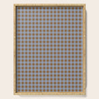 Gingham Plaid Check Pattern in Brown and Blue Serving Tray Gallery Image 1