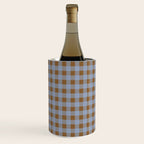 Gingham Plaid Check Pattern in Brown and Blue Wine Chiller Gallery Image 3