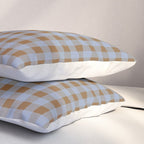 Gingham Plaid Check Pattern in Brown and Blue Pillow Sham Gallery Image 3