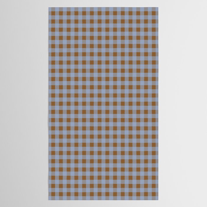 Gingham Plaid Check Pattern in Brown and Blue Tablecloth Gallery Image 2