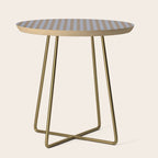 Gingham Plaid Check Pattern in Brown and Blue Side Table Gallery Image 1