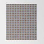 Gingham Plaid Check Pattern in Brown and Blue Throw Blanket Gallery Image 2