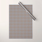 Gingham Plaid Check Pattern in Brown and Blue Wrapping Paper Gallery Image 1