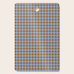 Gingham Plaid Check Pattern in Brown and Blue Cutting Board Gallery Image 1