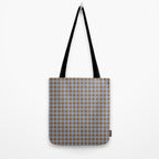 Gingham Plaid Check Pattern in Brown and Blue Tote Bag Gallery Image 2