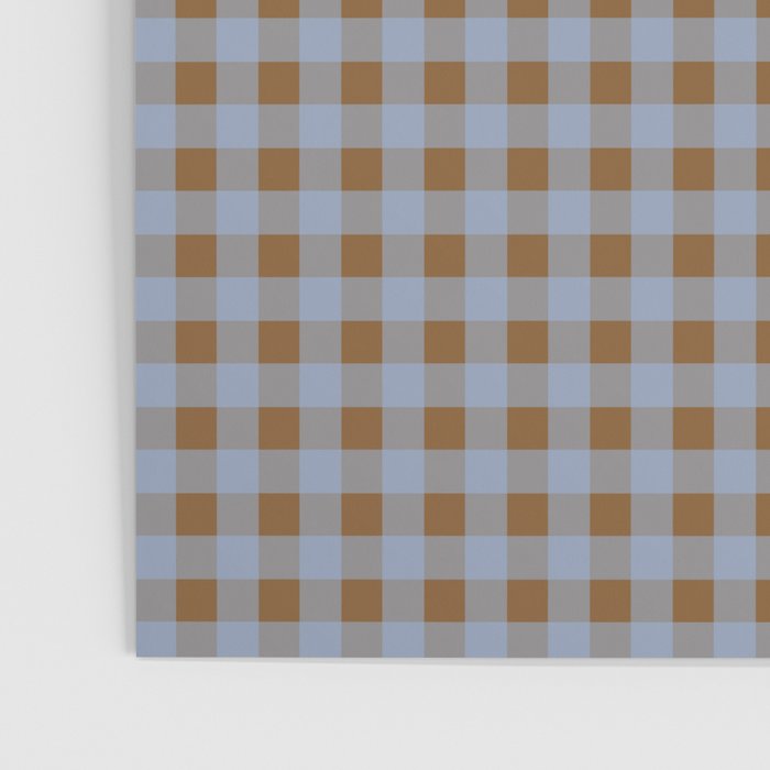 Gingham Plaid Check Pattern in Brown and Blue Poster Gallery Image 3