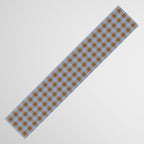 Gingham Plaid Check Pattern in Brown and Blue Table Runner Gallery Image 3