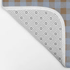Gingham Plaid Check Pattern in Brown and Blue Bath Mat Gallery Image 2