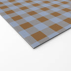 Gingham Plaid Check Pattern in Brown and Blue Welcome Mat Gallery Image 2