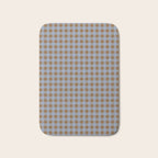 Gingham Plaid Check Pattern in Brown and Blue Bath Mat Gallery Image 1