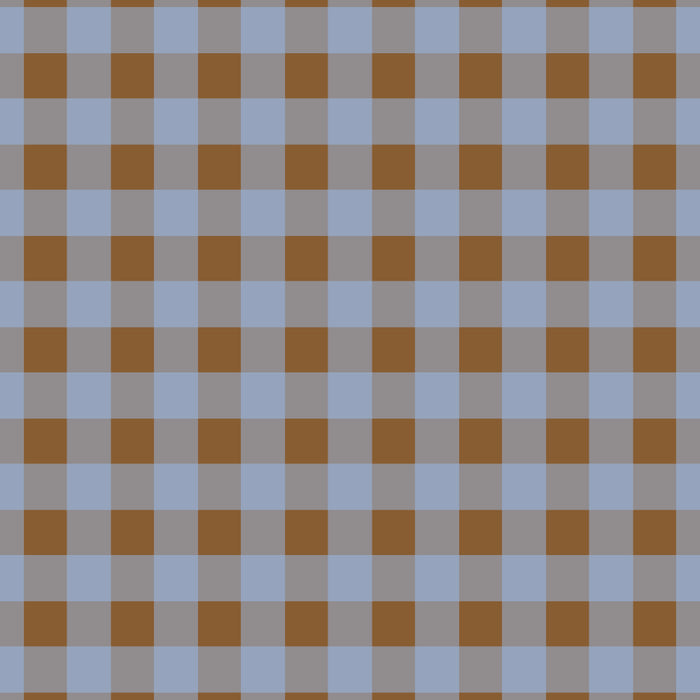 Gingham Plaid Check Pattern in Brown and Blue Coffee Mug Gallery Image 2