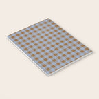 Gingham Plaid Check Pattern in Brown and Blue Notebook Gallery Image 3