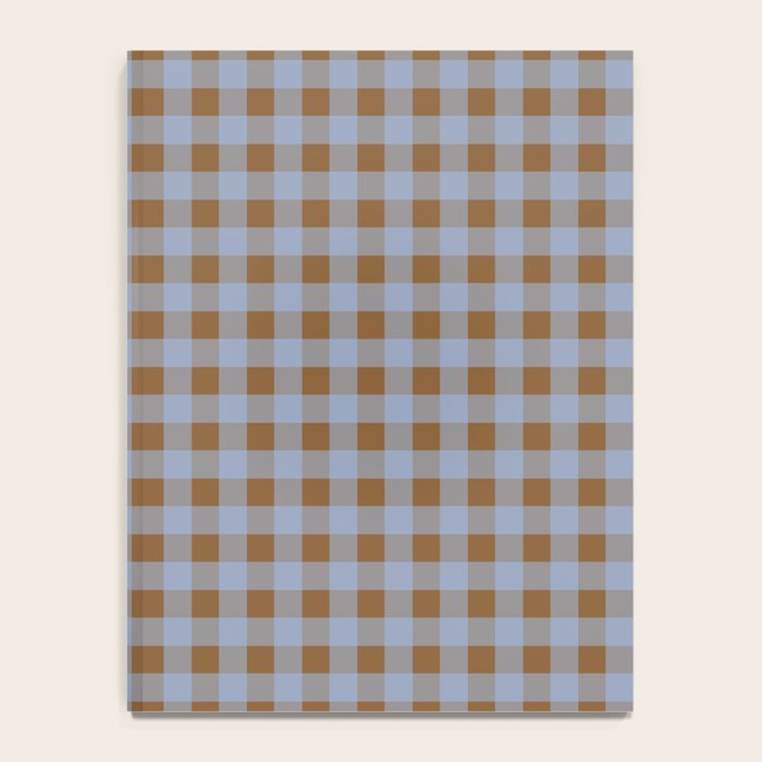 Gingham Plaid Check Pattern in Brown and Blue Notebook Gallery Image 4