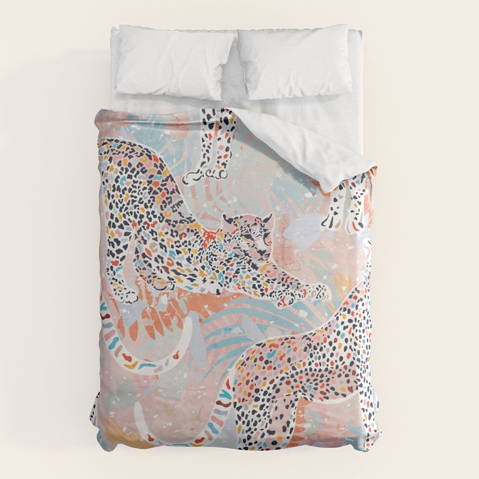 Colorful Wild Cats Duvet Cover Gallery Image 1