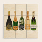 Champagne Bottles Wood Wall Art Gallery Image 1