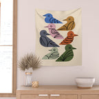 Painted Birds Wall Tapestry Gallery Image 2