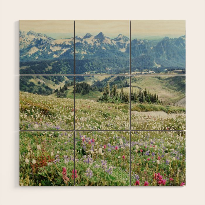 Wildflower Meadow Wood Wall Art Gallery Image 1