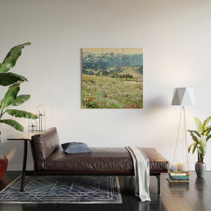 Wildflower Meadow Wood Wall Art Gallery Image 2
