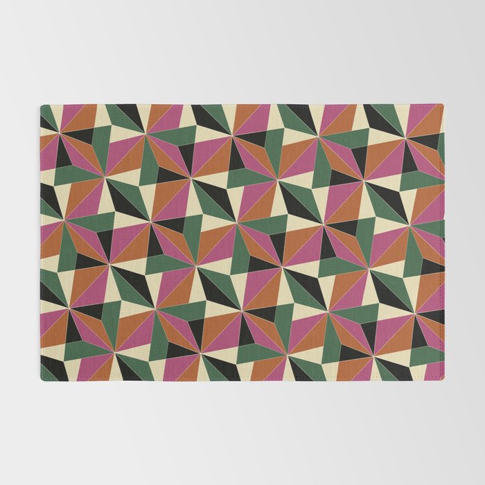 Kaleidoscope Tile Pattern XII Bold Bauhaus Colors Rug Gallery Image 2