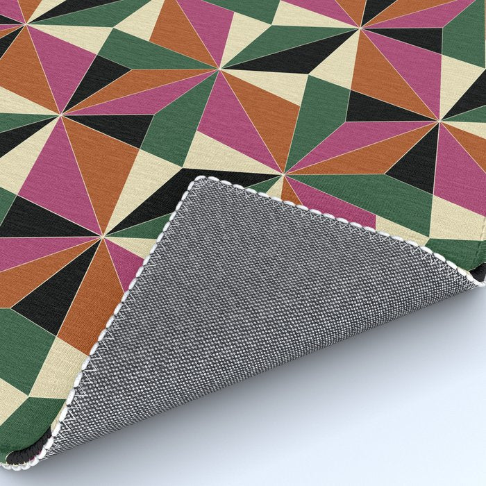 Kaleidoscope Tile Pattern XII Bold Bauhaus Colors Rug Gallery Image 4