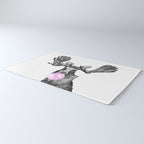 Bubble Gum Moose in Black and White Rug Gallery Image 3