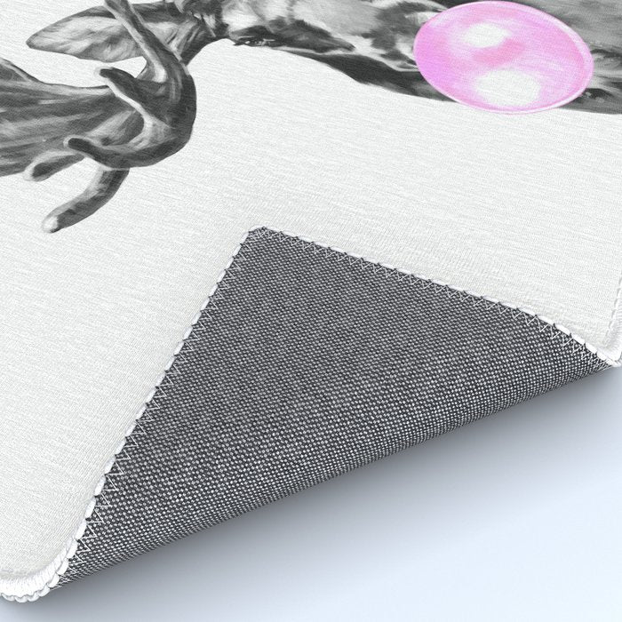 Bubble Gum Moose in Black and White Rug Gallery Image 4