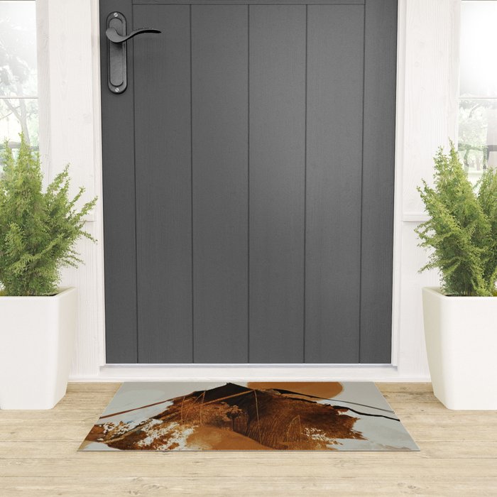 abstract mountains, rustic orange sunrise Welcome Mat Gallery Image 3