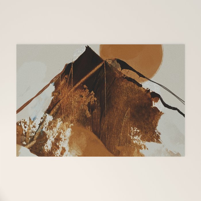 abstract mountains, rustic orange sunrise Welcome Mat Gallery Image 1
