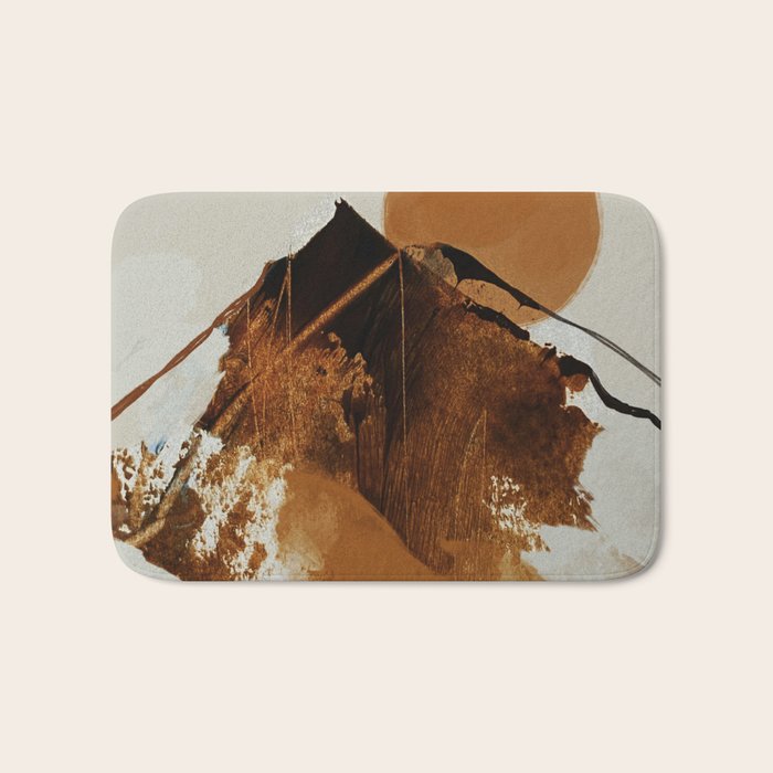 abstract mountains, rustic orange sunrise Bath Mat Gallery Image 1