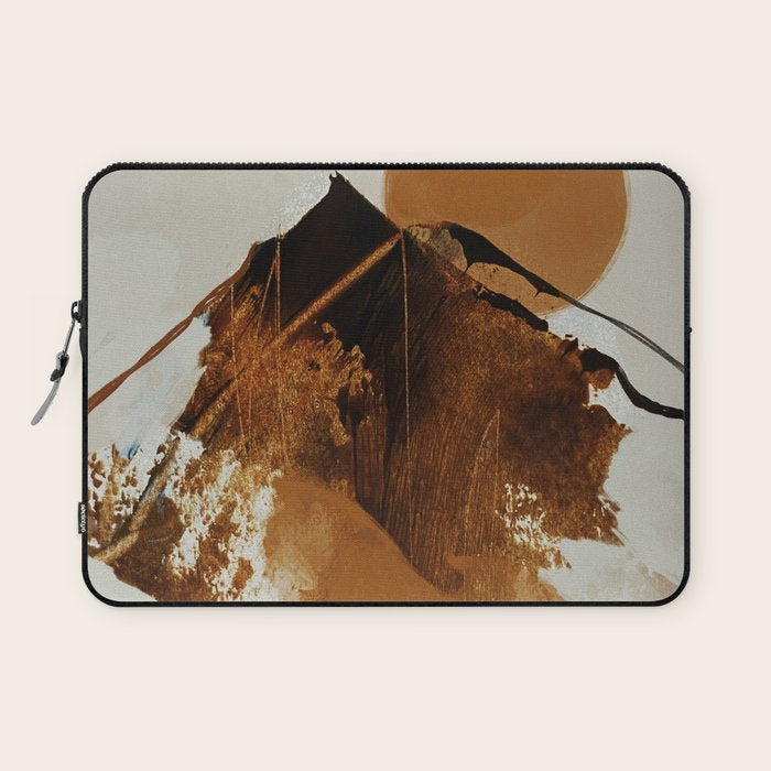 abstract mountains, rustic orange sunrise Laptop Sleeve Gallery Image 1