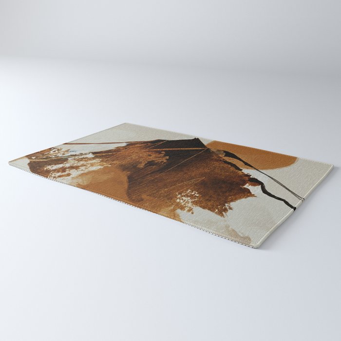 abstract mountains, rustic orange sunrise Rug Gallery Image 3
