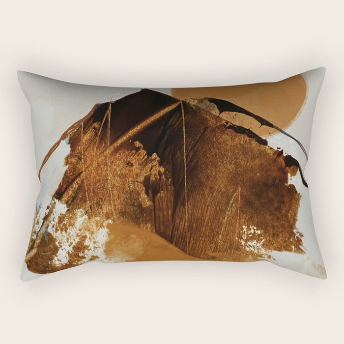 abstract mountains, rustic orange sunrise Rectangular Pillow Gallery Image 2