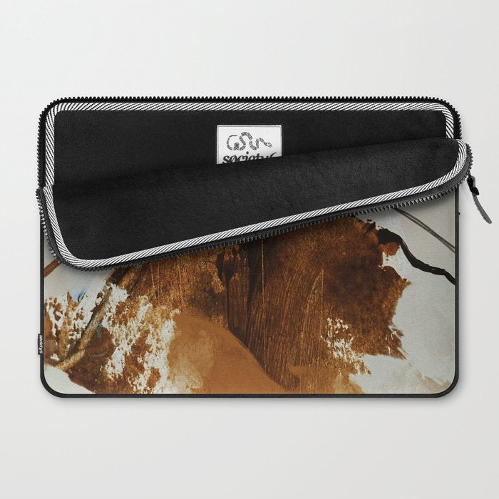 abstract mountains, rustic orange sunrise Laptop Sleeve Gallery Image 2