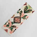 Tiles & Botanicals, Nature Plants Pastel Moroccan Painting, Bohemian Chic Geometric Vintage Illustration Yoga Mat Gallery Image 1