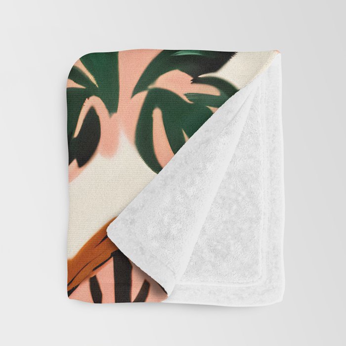 Tiles & Botanicals, Nature Plants Pastel Moroccan Painting, Bohemian Chic Geometric Vintage Illustration Throw Blanket Gallery Image 3