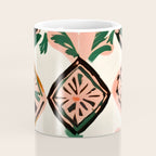 Tiles & Botanicals, Nature Plants Pastel Moroccan Painting, Bohemian Chic Geometric Vintage Illustration Coffee Mug Gallery Image 4