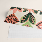 Tiles & Botanicals, Nature Plants Pastel Moroccan Painting, Bohemian Chic Geometric Vintage Illustration Wrapping Paper Gallery Image 2