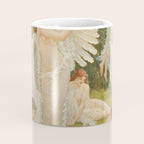 White Swans and the Maidens angelic garden landscape painting by Walter Crane  Coffee Mug Gallery Image 4