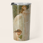 White Swans and the Maidens angelic garden landscape painting by Walter Crane  Travel Mug Gallery Image 3