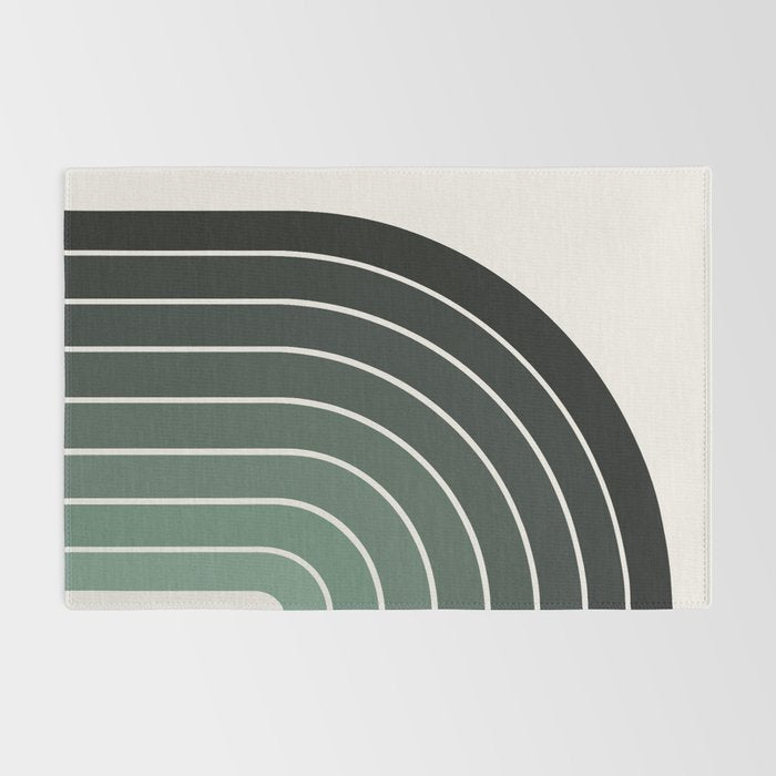 Gradient Arch IV Earthy Green Mid Century Modern Rainbow Rug Gallery Image 2