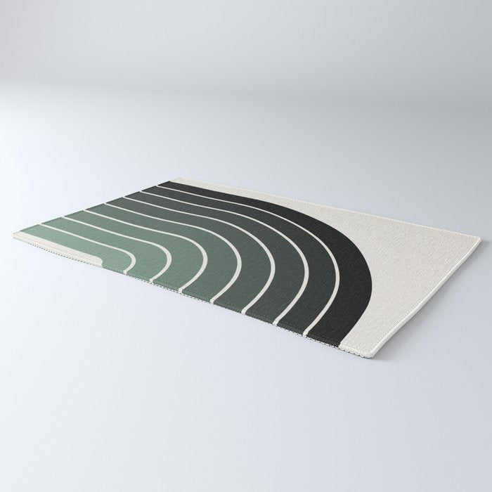 Gradient Arch IV Earthy Green Mid Century Modern Rainbow Rug Gallery Image 3