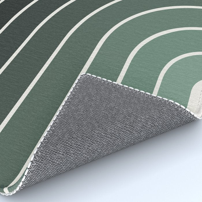 Gradient Arch IV Earthy Green Mid Century Modern Rainbow Rug Gallery Image 4