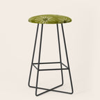 Retro Daisies: Musk Green Edition Stool Gallery Image 1