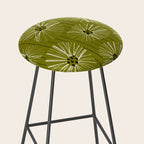 Retro Daisies: Musk Green Edition Stool Gallery Image 2