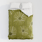 Retro Daisies: Musk Green Edition Duvet Cover Gallery Image 6