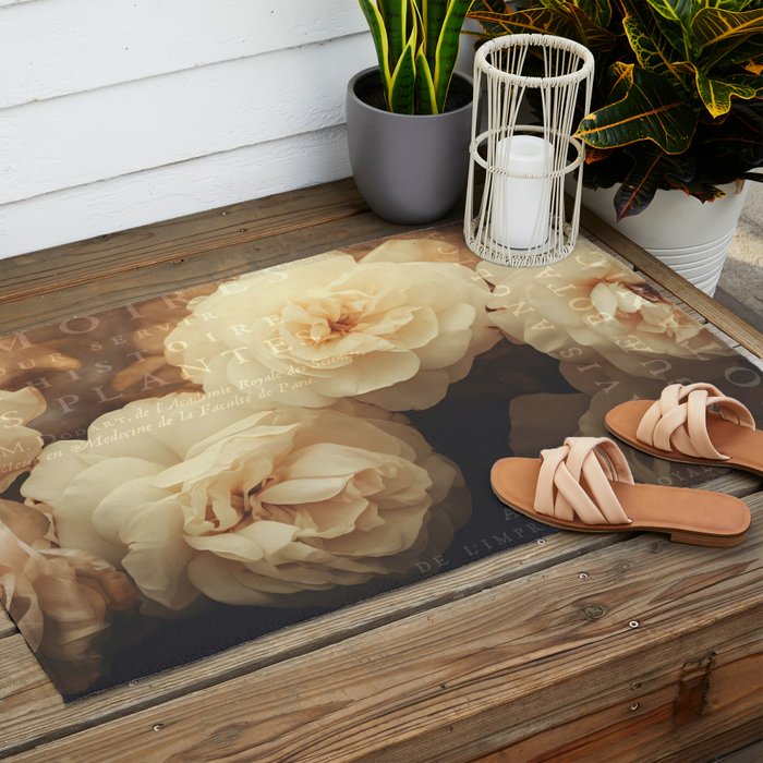 Floral Luxury In Twilight Sepia Peach Outdoor Rug Gallery Image 2