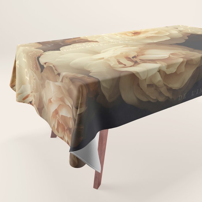 Floral Luxury In Twilight Sepia Peach Tablecloth Gallery Image 1