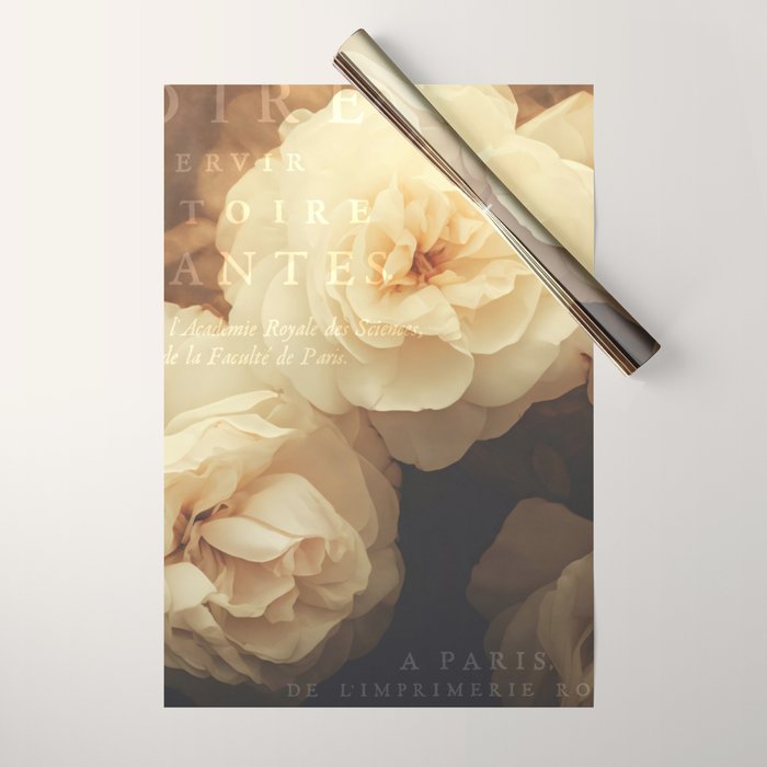 Floral Luxury In Twilight Sepia Peach Wrapping Paper Gallery Image 1
